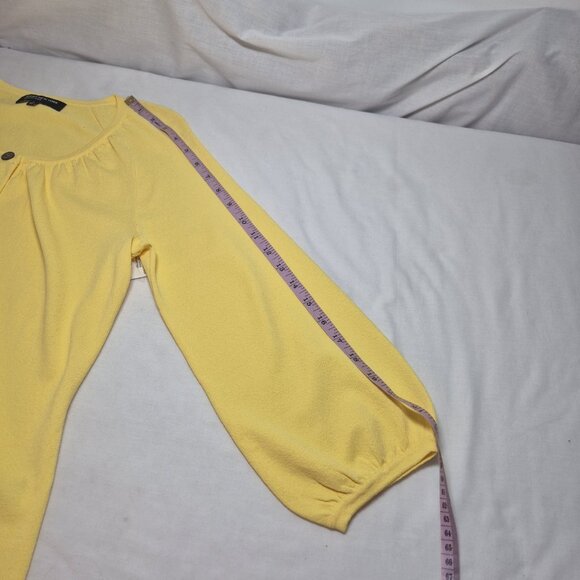 Jones New York Collection Women's Cardigan Top Blouse Size S Yellow (40) - Picture 9 of 10